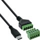 Delock Αντάπτορας USB-C Male σε Terminal Block 5 Pin, Καλώδιο 1m, Μαύρο, για Μεταφορά Δεδομένων και Φόρτιση