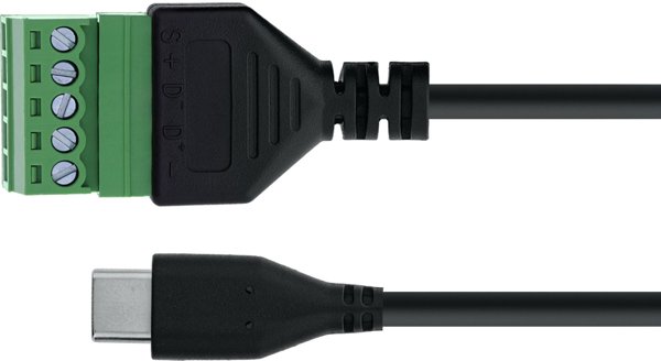 Delock Αντάπτορας USB-C Male σε Terminal Block 5 Pin, Καλώδιο 1m, Μαύρο, για Μεταφορά Δεδομένων και Φόρτιση