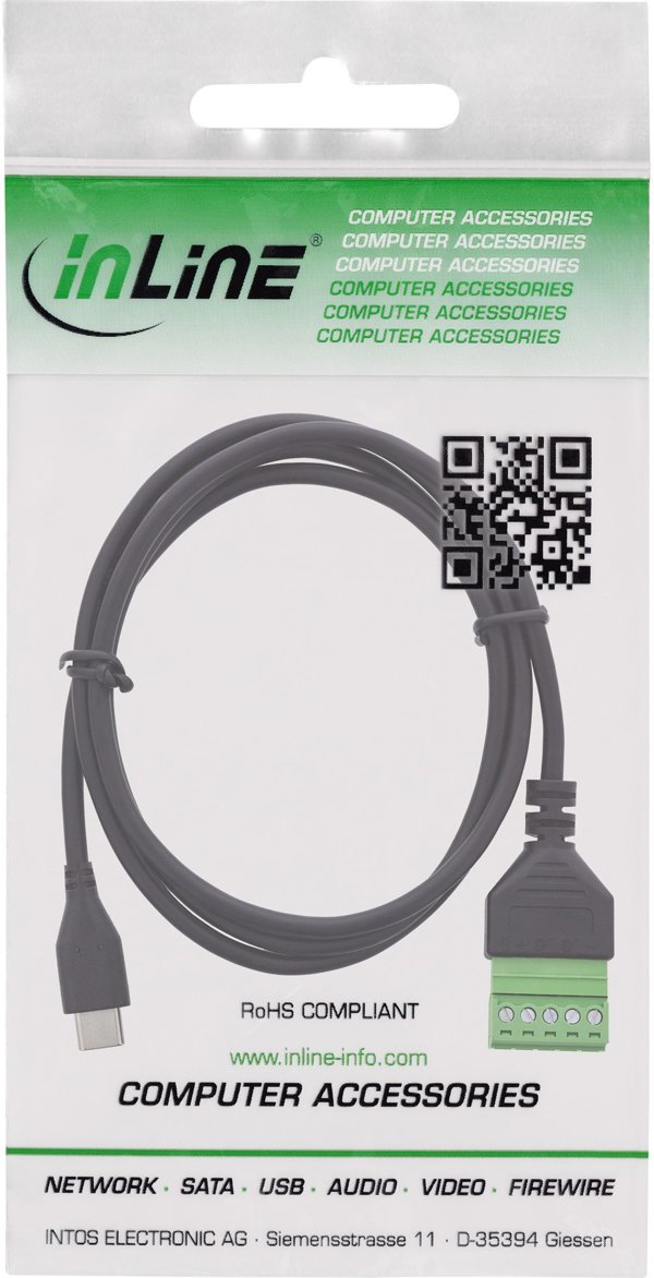 Delock Αντάπτορας USB-C Male σε Terminal Block 5 Pin, Καλώδιο 1m, Μαύρο, για Μεταφορά Δεδομένων και Φόρτιση