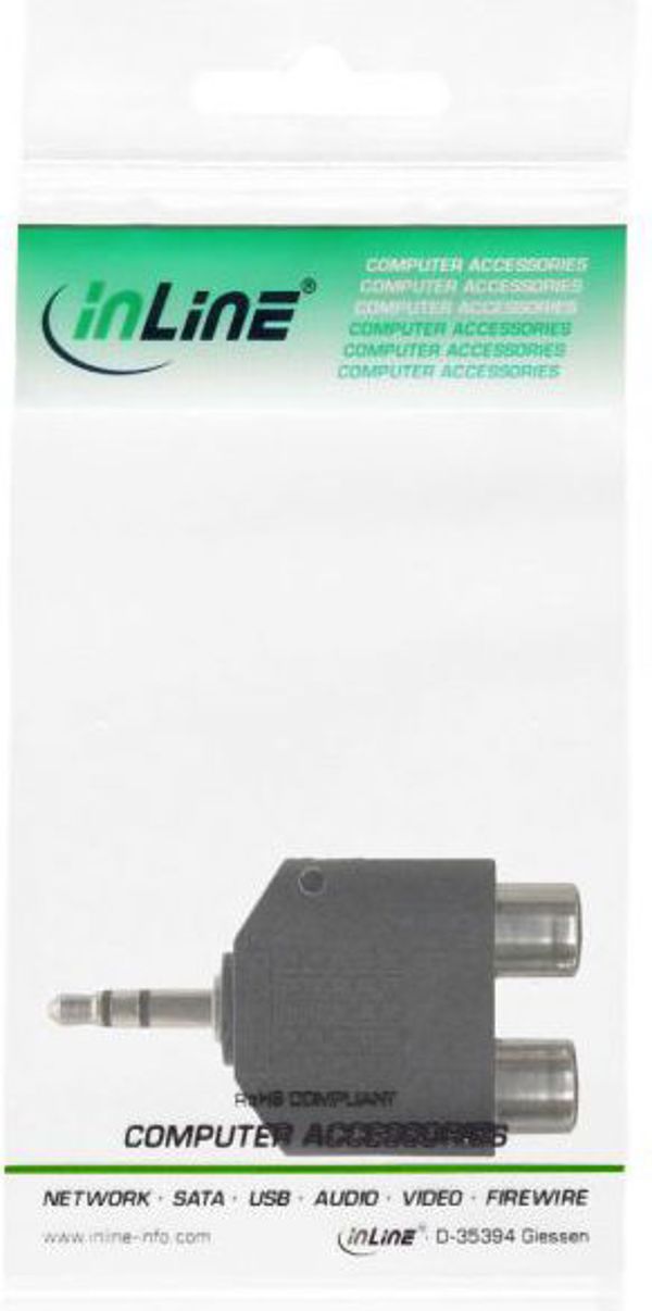 InLine Αντάπτορας Ήχου 3.5mm Male σε 2x RCA Female Stereo, Μαύρο (99302)