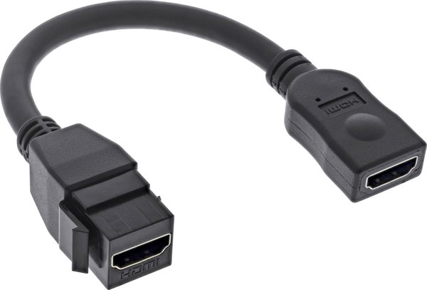 InLine Προσαρμογέας HDMI Keystone 4K/30Hz, Θηλυκό σε Θηλυκό, 0.2m, Μαύρο (76206A)