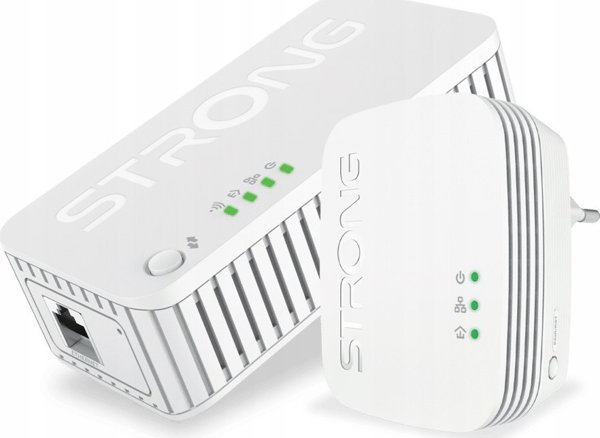 Προσαρμογέας powerline Strong Strong POWERLWF1000DUOMINI Κάρτα δικτύου για PowerLine 1000 Mbit/s Ενσύρματο δίκτυο LAN Wi-Fi Λευκό 2 τεμ.