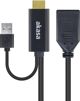 Akasa Προσαρμογέας HDMI σε DisplayPort με USB-A, 4K@60Hz, 25cm, Μαύρο (AK-CBHD24-25BK)