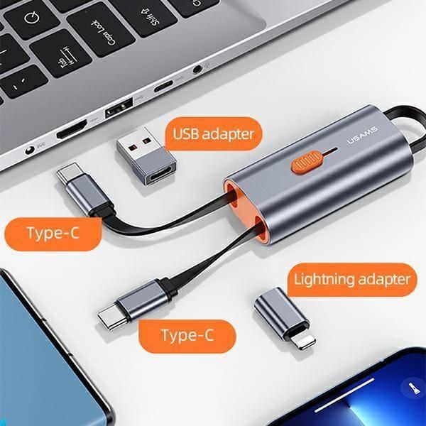 Adapter USB Usams USB-C - USB-C Srebrny  (Usa001132)