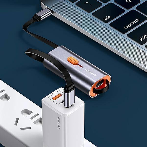 Adapter USB Usams USB-C - USB-C Srebrny  (Usa001132)