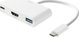 Adapter USB Deltaco Jungčių stotelė USB-C to HDMI and USB-A, USB-C portas energijos perdavimui 3.0, 3840x2160 30 Hz, balta / USBC-HDMI23
