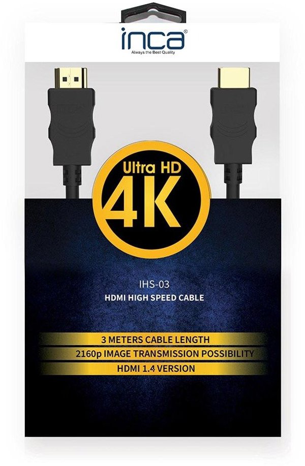 Adaptec Inca Καλώδιο HDMI 1.4 4K 3m, HDMI Type A Male, Μαύρο