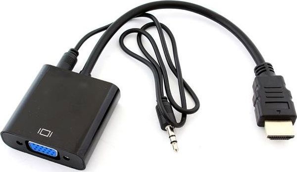 Adapter AV Hertz HDMI - D-Sub (VGA) + Jack 3.5mm czarny