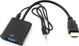 Adapter AV Hertz HDMI - D-Sub (VGA) + Jack 3.5mm czarny
