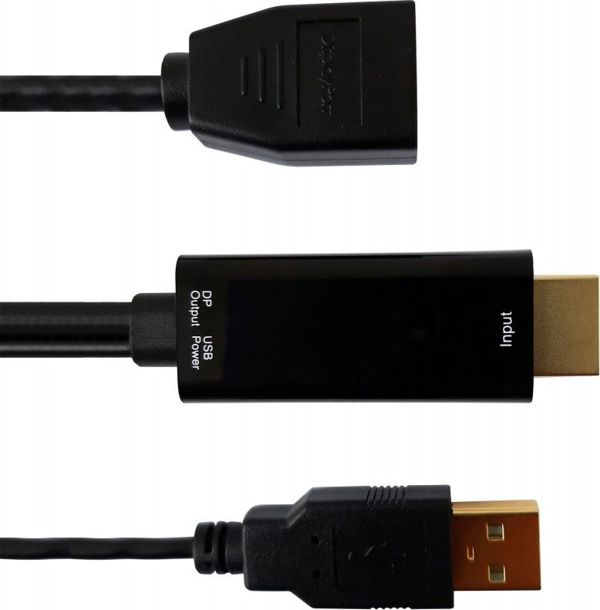 Techly Προσαρμογέας HDMI σε DisplayPort 4K 30Hz με USB-A Τροφοδοσία, Μαύρο (ICOC HDMI-DP12A)