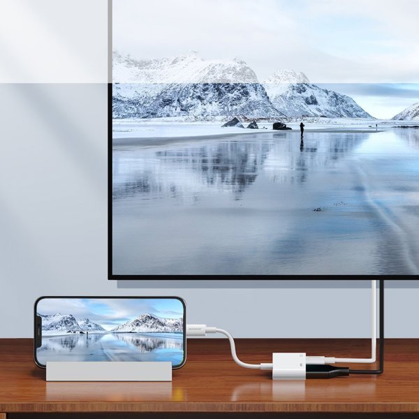 Joyroom S-H141 Αντάπτορας USB-C σε HDMI + USB-C, 1080p, Λευκό