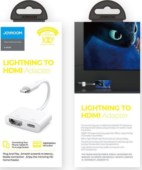 Joyroom S-H141 Αντάπτορας USB-C σε HDMI + USB-C, 1080p, Λευκό