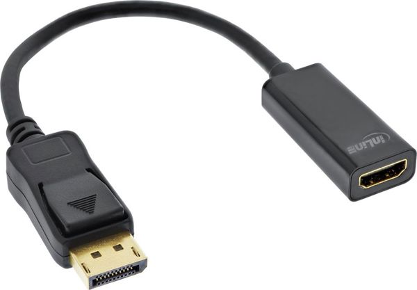InLine Αντάπτορας DisplayPort σε HDMI, Black, 17198C