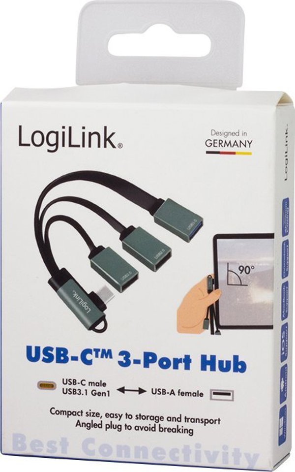 LogiLink UA0361 USB Hub 3 Θυρών USB-C, USB 3.2 Gen 1, Αλουμίνιο, Ασημί