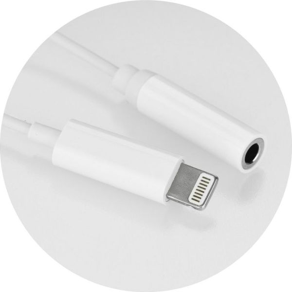 Προσαρμογέας Partner Tele.com Lightning σε Jack 3.5mm, Αντάπτορας Ήχου για Smartphone, Λευκός