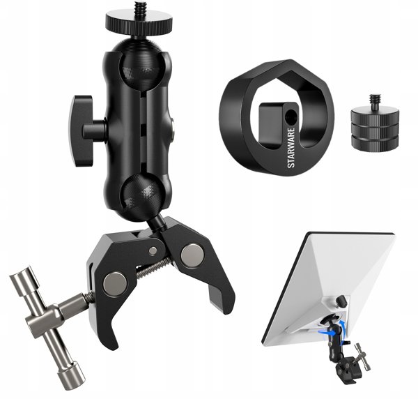 Adapter Uchwyt Mocowanie Klips Imadlo Do Starlink Mini Gwint 1/4" + 3/8"