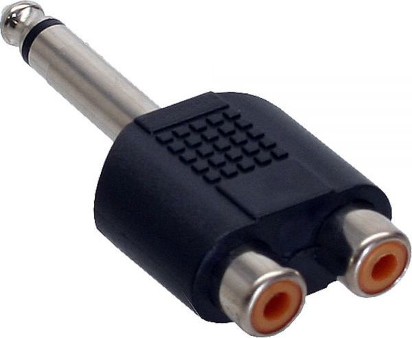 InLine Αντάπτορας Ήχου Jack 6.3mm Male Mono σε 2x RCA Female, Μαύρο