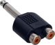 InLine Αντάπτορας Ήχου Jack 6.3mm Male Mono σε 2x RCA Female, Μαύρο