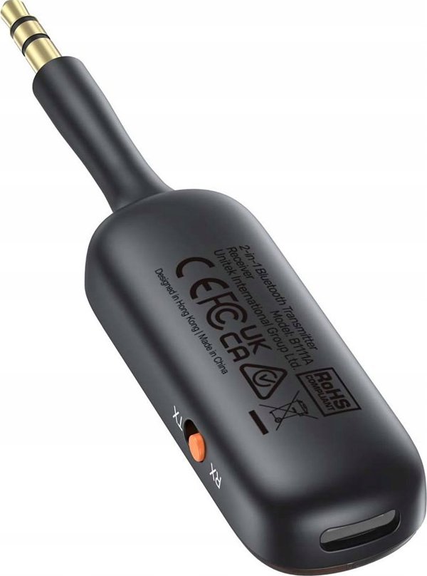 Unitek Προσαρμογέας Bluetooth 5.3 2-σε-1, Πομπός και Δέκτης Ήχου, Εμβέλεια 10m, Μαύρο
