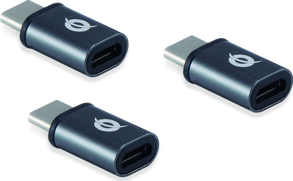 Conceptronic USB-C σε MicroUSB Adapter DONN05G, Συμβατός για Φόρτιση & Συγχρονισμό Συσκευών, Γκρι