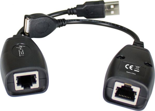 Techly IUSB-EXTENDTY5 Προσαρμογέας Επέκτασης USB έως 50m μέσω RJ45 Cat5e/6, Μαύρος