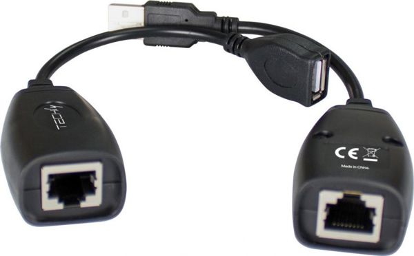 Techly IUSB-EXTENDTY5 Προσαρμογέας Επέκτασης USB έως 50m μέσω RJ45 Cat5e/6, Μαύρος