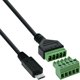 Delock Micro USB Adapter Cable 92504C, Male to Terminal Block, 5 Pins, 1m, Black