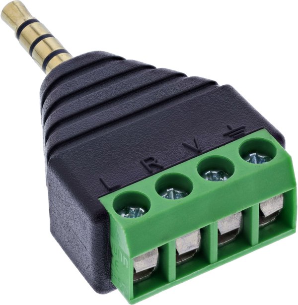 PNY Αντάπτορας InLine 3.5mm Jack σε 4-Pole Stereo Microphone Terminal Block – Μαύρο (92504J)