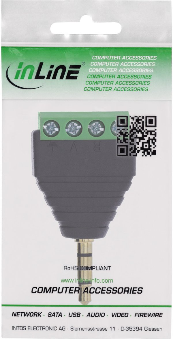 PNY Αντάπτορας InLine 3.5mm Jack σε 4-Pole Stereo Microphone Terminal Block – Μαύρο (92504J)