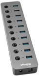 Adapteris USB Type-A 3.0 - 10 x USB 3.0 su jungikliais