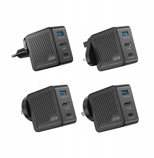 Unitek USB-C Multiport Adapter 3-in-1 65W GaN, Υποστήριξη 4K@60Hz (USB-A/HDMI/USB-C)