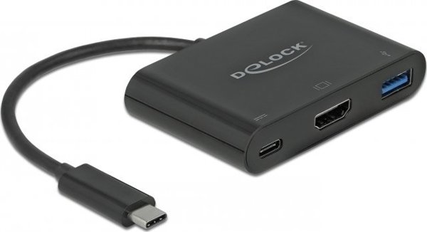 Delock USB Type-C σε HDMI 4K 30Hz Hub με USB Type-A & PD, Μαύρο - 11260445