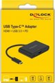 Delock USB Type-C σε HDMI 4K 30Hz Hub με USB Type-A & PD, Μαύρο - 11260445