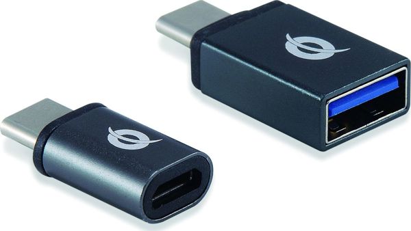 Conceptronic Προσαρμογέας USB-C OTG DONN04G - Αντάπτορας για Smartphone, Laptop και MacBook - Γκρι