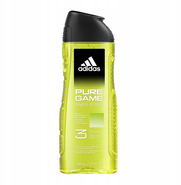Adidas, Pure Game, Cleansing, Shower Gel, For Body, Face & Hair, All Skin Types, 250 ml For Men