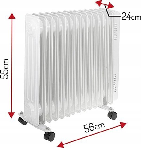 Adler Electric Oil Radiator 2500W 13 Ribs Τροχοί 13969279 5903887805988