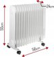 Adler Electric Oil Radiator 2500W 13 Ribs Τροχοί 13969279 5903887805988