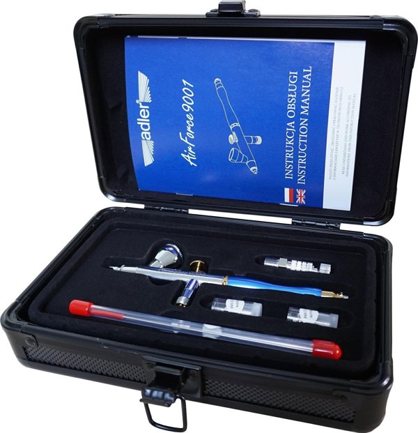 Adler ADLER AEROGRAF AIRFORCE AD-9001 W ZESTAWIE DYSZE  0,2mm 0,3mm 0,5mm