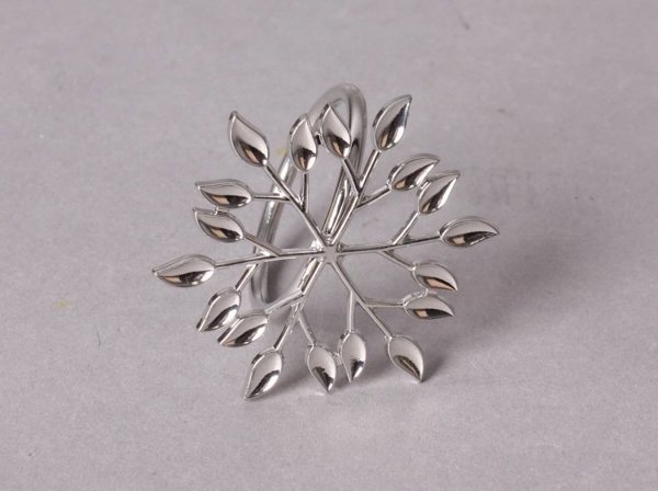 Affek Design ADRIANNE Serwetnik srebrne listki       5x4x4cm