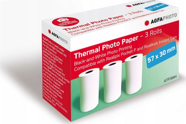 AgfaPhoto PaperGo Χαρτί σε Ρολό για Pocket Printer - 3 Ρολά (57mm)
