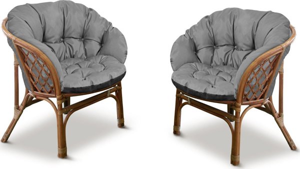 AIO FACTORY Σετ κήπου γκρι 190x40cm+2 μαξιλάρια 122x40cm