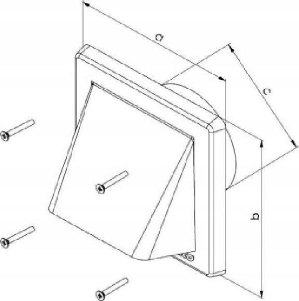 airRoxy Κεντρική εξωτερική σχάρα με υδρορροή PVC 100