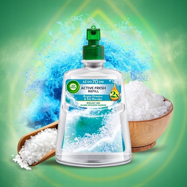 Air Wick Active Fresh Ανανέωση Αέρα Ανταλλακτικό Άρωμα Αύρα Ωκεανού και Θαλασσινό Αλάτι 228ml