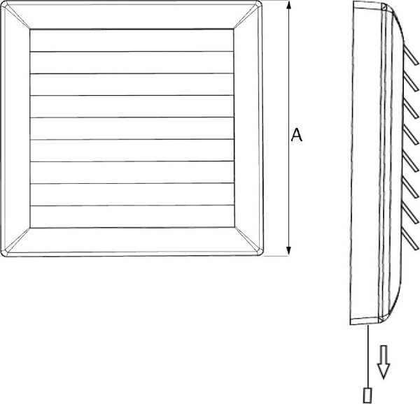 airRoxy Κλειστή Ανεμιστρούλα Αερισμού FI 150 λευκή 170x170mm