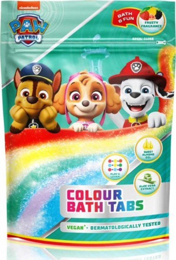 Air-val Paw Patrol Χρωματιστά Άλατα Μπάνιου, Φράουλα, Βατόμουρο, Πομέλο, 9 x 16g