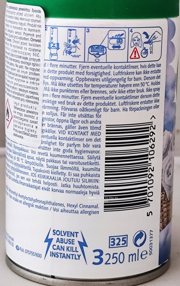 Air Wick Ανταλλακτικό Αρωματικό Σπρέι Cool Linen 250ml