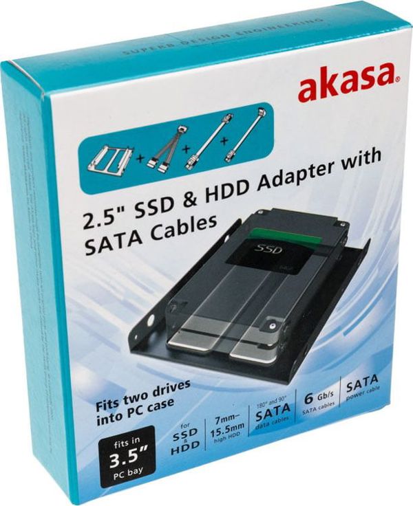 Akasa Adapter 3,5" για 2 μονάδες 2,5" + καλώδια SATA (AK-HDA-11) 9808019 4710679550206