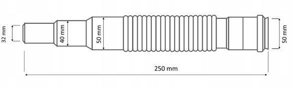 AKCES 23018 MONOFLEX Ελαστικός μειωτικός σύνδεσμος FI50 50/40/32, μήκους 250 mm με δακτύλιο