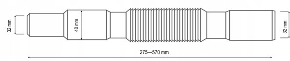 Coflex zlacze elastyczne redukcyjne zatrzaskowe fi32 32/40/32 L-275-570mm