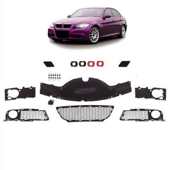 Moog Γρίλιες Προφυλακτήρα Εμπρός για BMW 3 Series E90 E91, Σετ Αξεσουάρ
